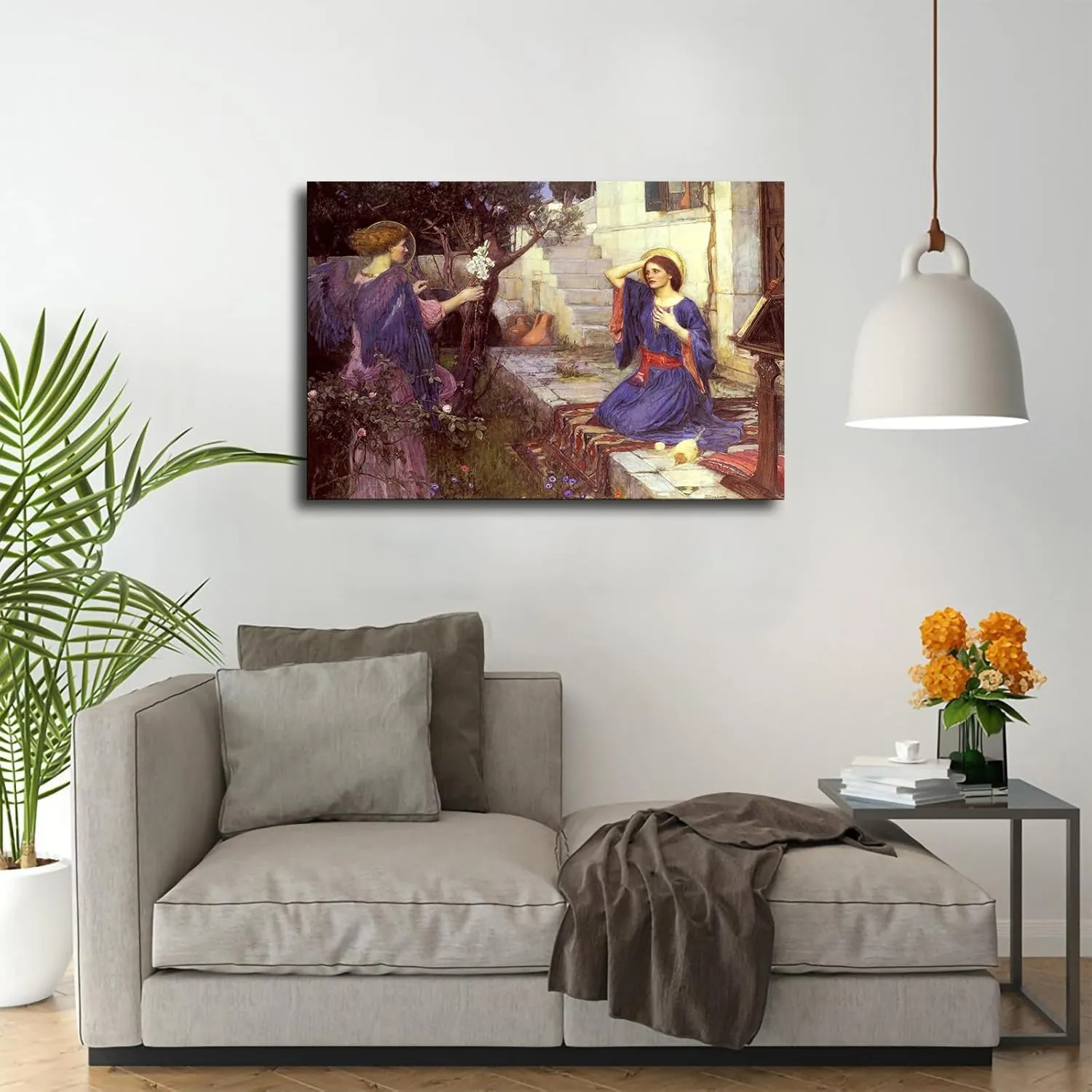 NikkOh The Annunciation - John William Waterhouse Poster Canvas Painting Wall Art Picture Gift Bedroom Home Aesthetic Decoration (Unframed,16×24inch)