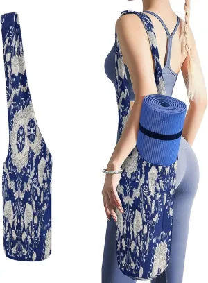 Nugier Yoga Mat Bag, Soft Canvas Storage Bag Fashion Mat Bag Pocket Shoulder Strap Clothes Dorm Organizer