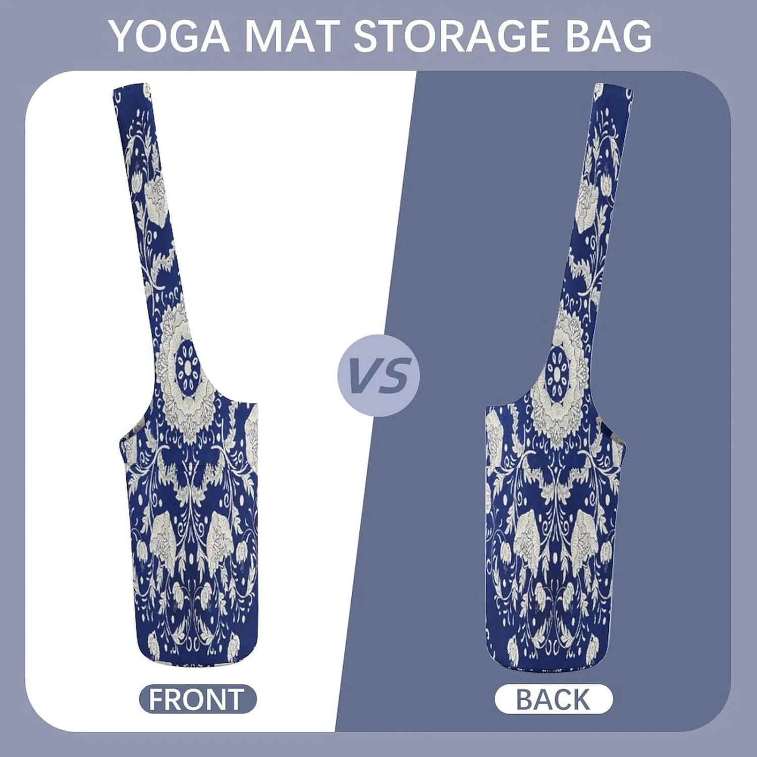 Nugier Yoga Mat Bag, Soft Canvas Storage Bag Fashion Mat Bag Pocket Shoulder Strap Clothes Dorm Organizer
