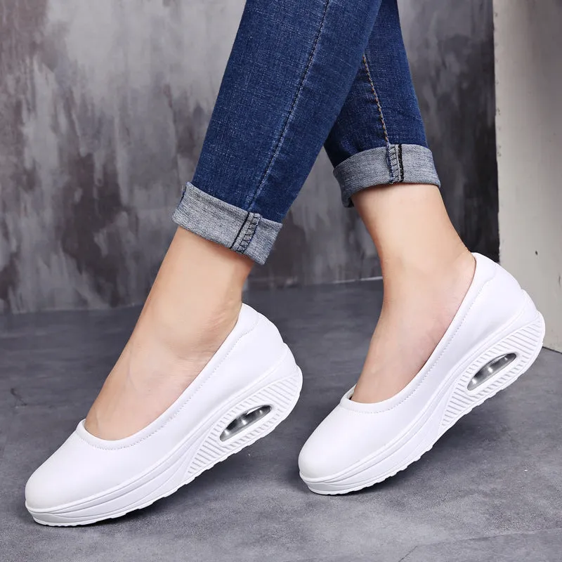 Nurse Shoes Mother Shoes Four Seasons Leather Casual Sports Shoes| mother shoes