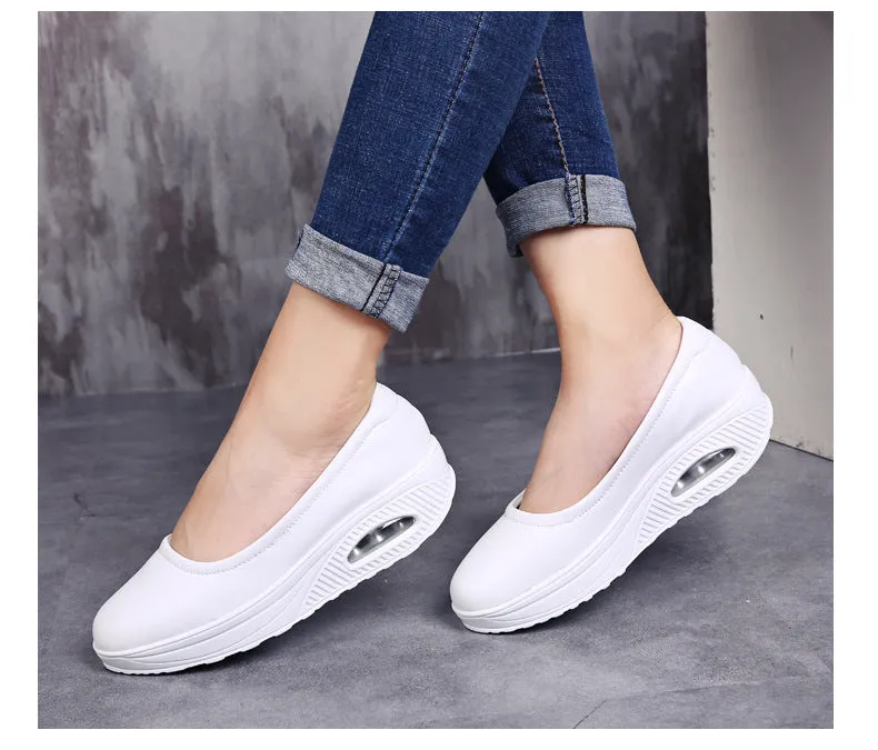 Nurse Shoes Mother Shoes Four Seasons Leather Casual Sports Shoes| mother shoes