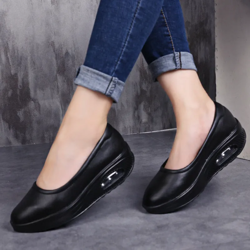 Nurse Shoes Mother Shoes Four Seasons Leather Casual Sports Shoes| mother shoes