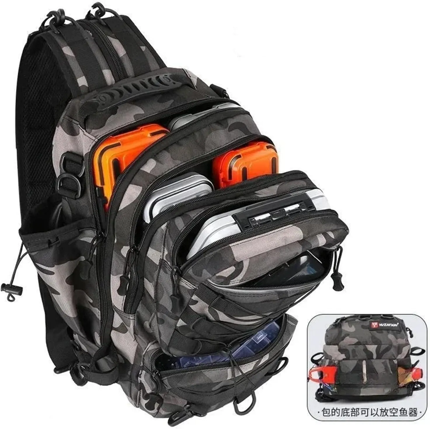 Nylon Waterproof Outdoor Rucksacks Tactical Sports Camping Hiking Trekking Fishing Hunting Bag Backpack(D)