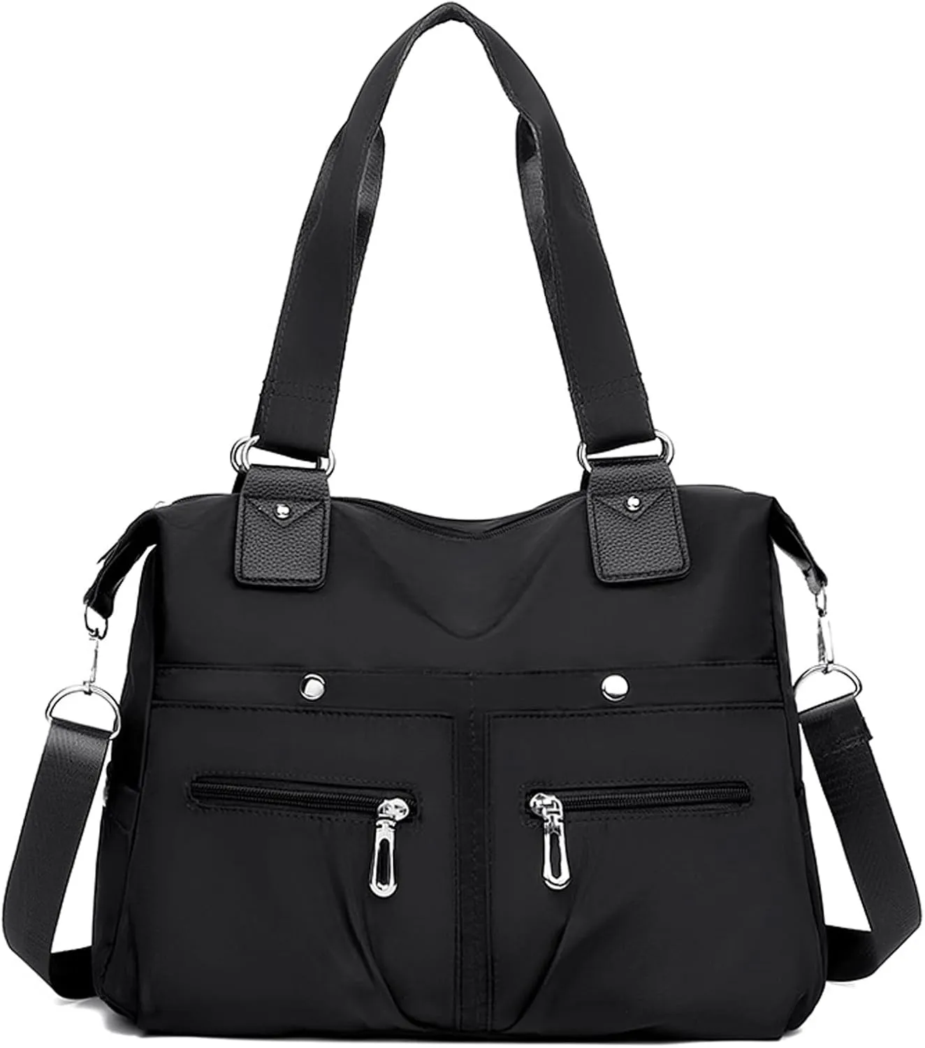 Nylon Waterproof Tote Bag,Large Capacity Waterproof Multi Pocket Shoulder Bag,Adjustable Shoulder Crossbody Bag.