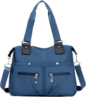 Nylon Waterproof Tote Bag,Large Capacity Waterproof Multi Pocket Shoulder Bag,Adjustable Shoulder Crossbody Bag.