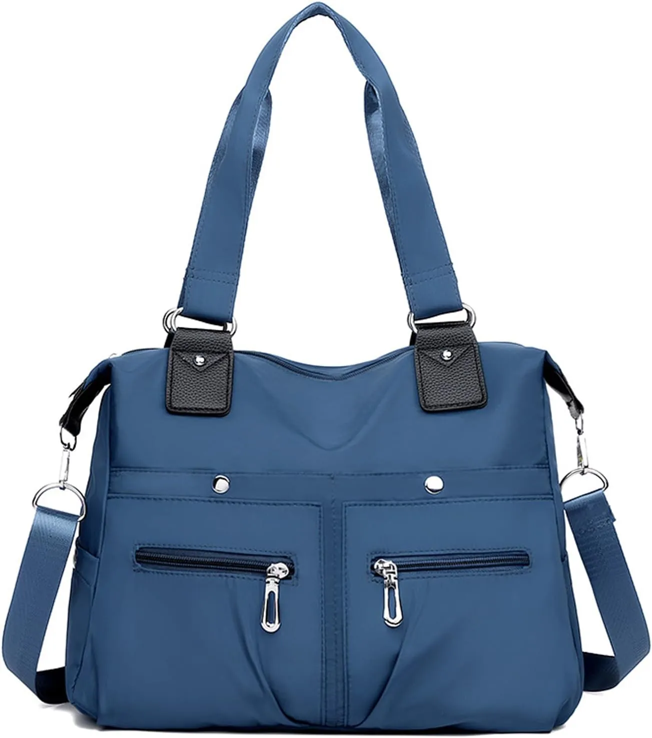 Nylon Waterproof Tote Bag,Large Capacity Waterproof Multi Pocket Shoulder Bag,Adjustable Shoulder Crossbody Bag.