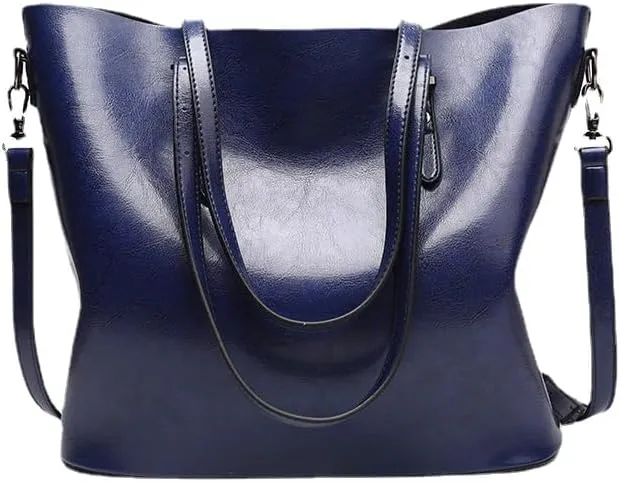 Oil Leather Tote Bag Fashion Ladies Big Bag Shoulder Crossbody Bag