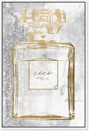 Oliver Gal Fashion and Glam Wall Art Canvas Prints Gold Infinite Perfume Home Décor, 16x24, White Frame