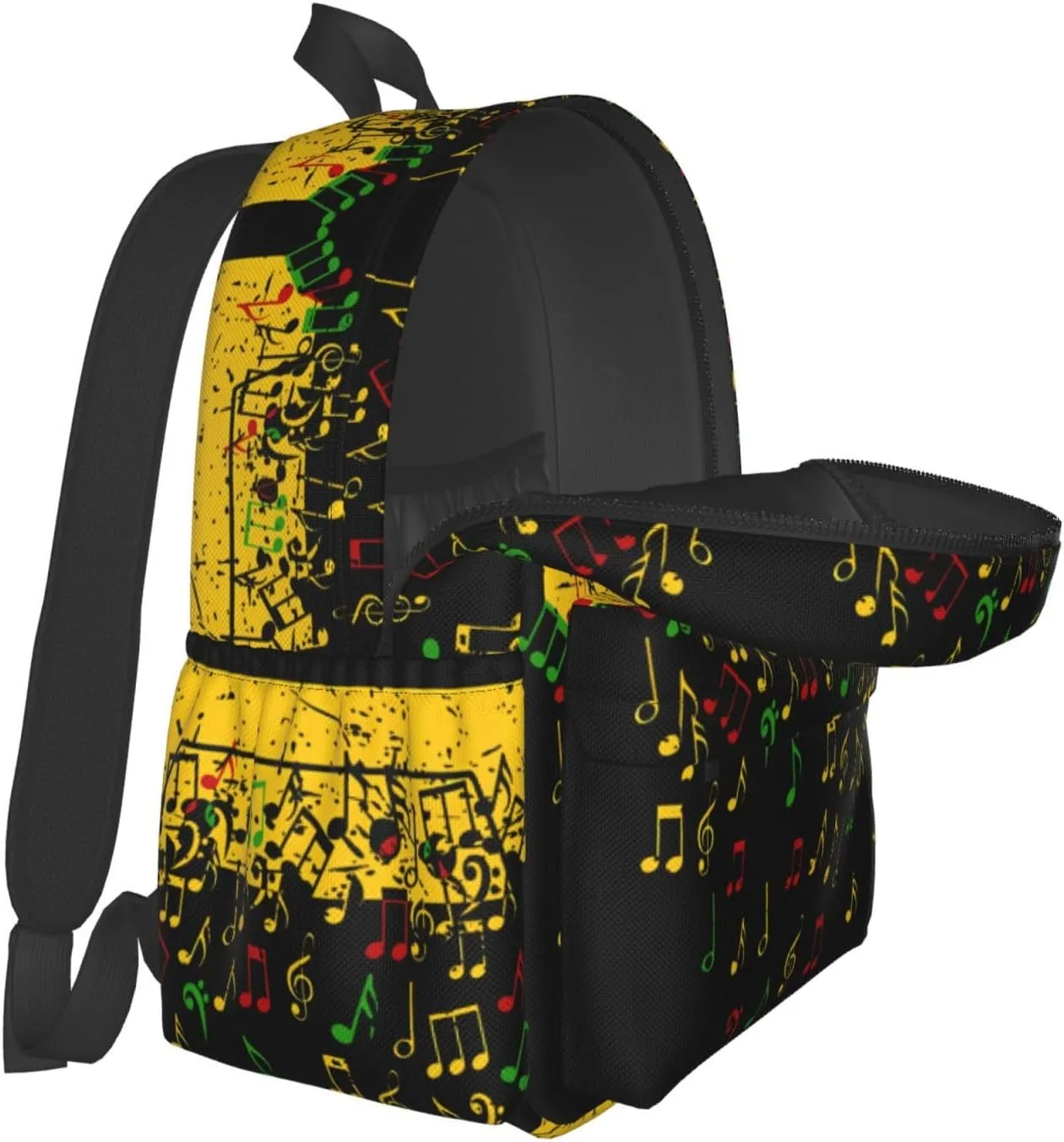 One Loves Jamaican Rasta Reggae Mixtape Music Casual Backpacks Large Travel Backpack Laptop Rucksack Sports Daypack Adjustable Strap Bag for Camping Hiking