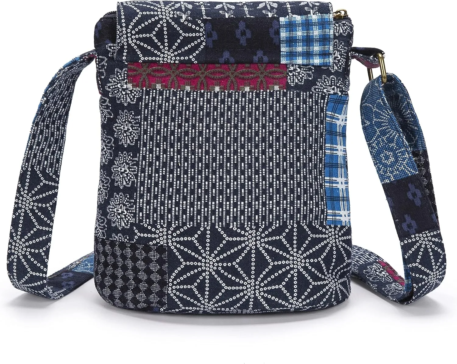 OPQRSTU Women's Retro Small Size Canvas Shoulder Bag Hippie Boho Crossbody Handbag
