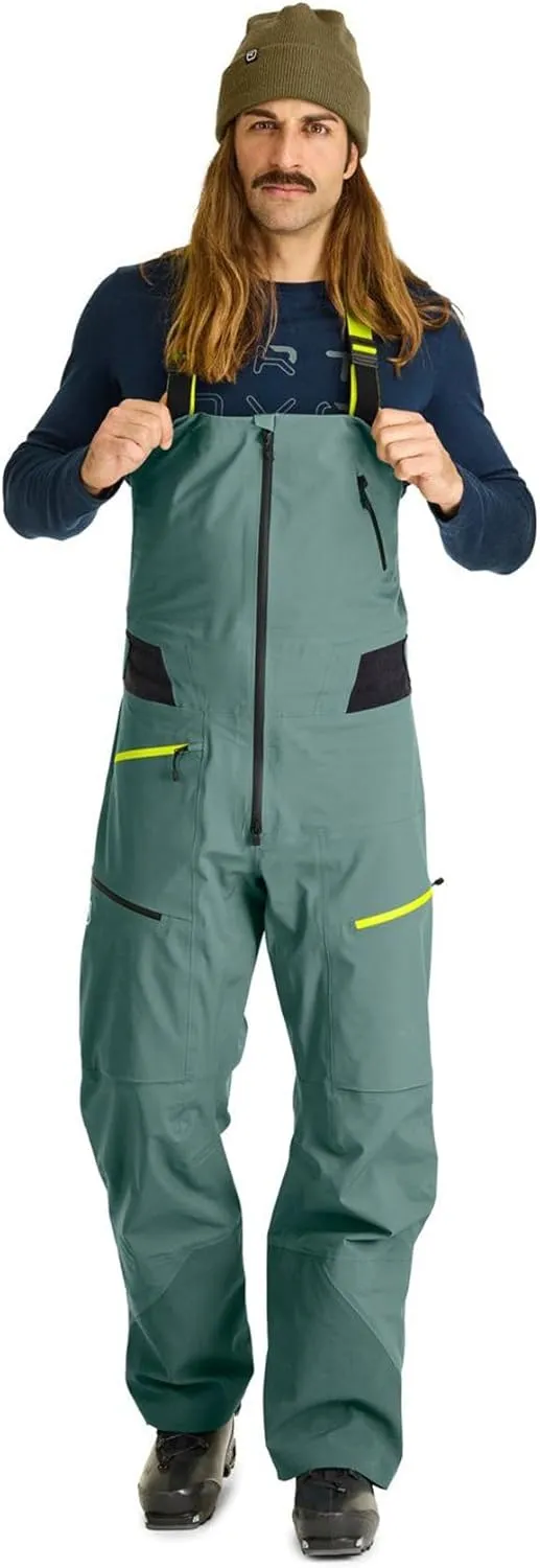 Ortovox Men’s 3L Deep Shell Bib Pants I Insulated, Waterproof Bib for Ski Touring, Freeride, Alpine & Backcountry Sports