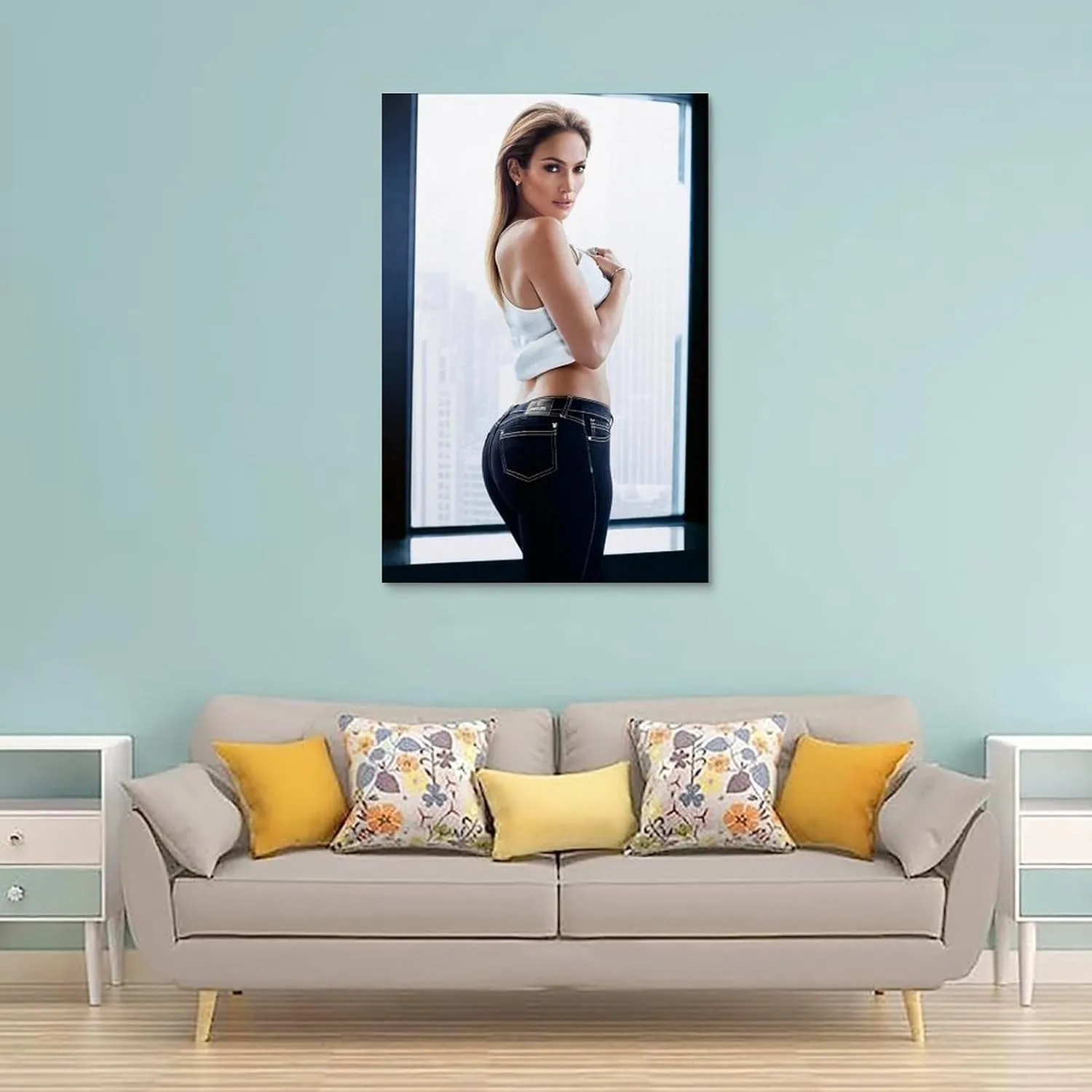 ORtte Jennifer Lopez Poster Wall Art Scroll Canvas Painting Picture Living Room Decor Home 12x18inch(30x45cm)