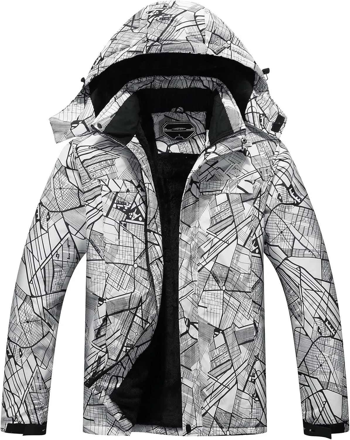 OTU Men's Waterproof Ski Jacket Snowboarding Windbreaker Warm Winter Hooded Mountain Snow Coat
