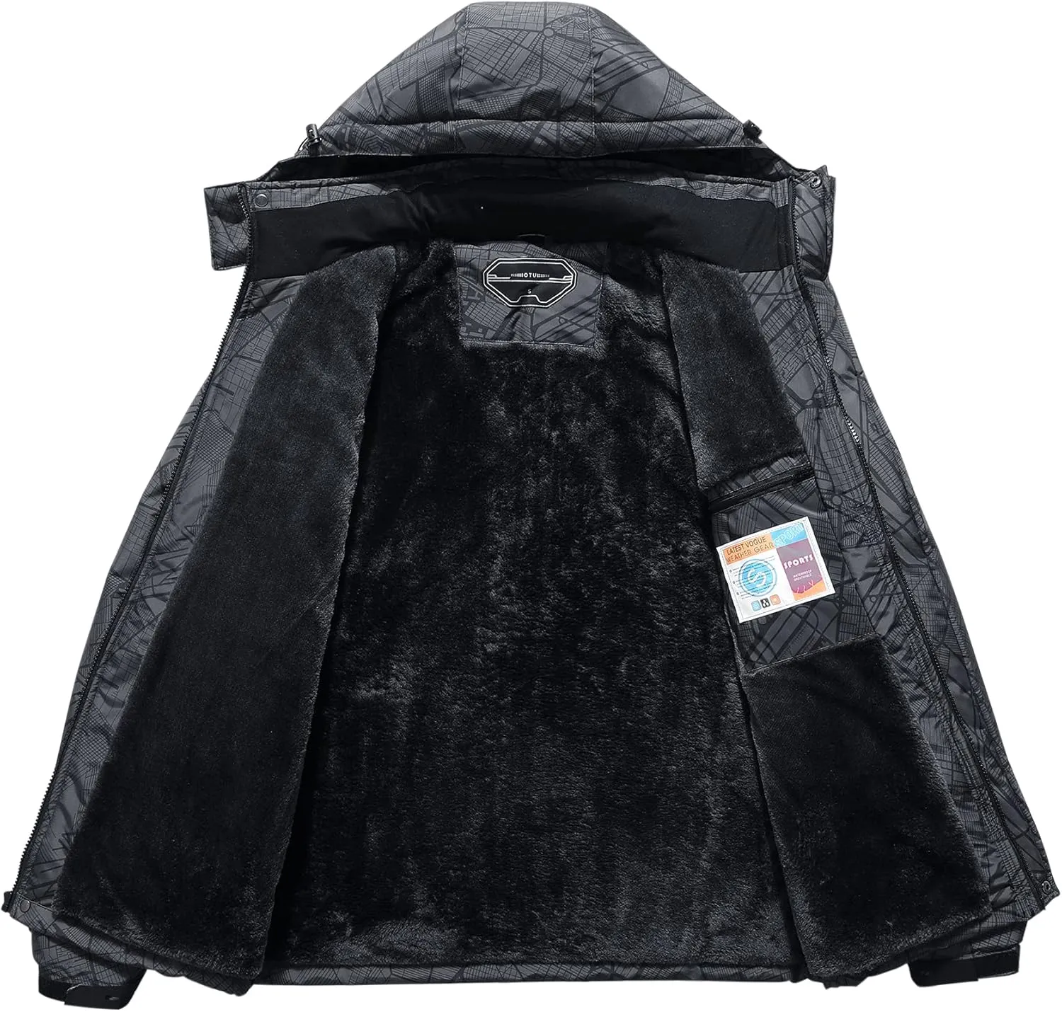 OTU Men's Waterproof Ski Jacket Snowboarding Windbreaker Warm Winter Hooded Mountain Snow Coat
