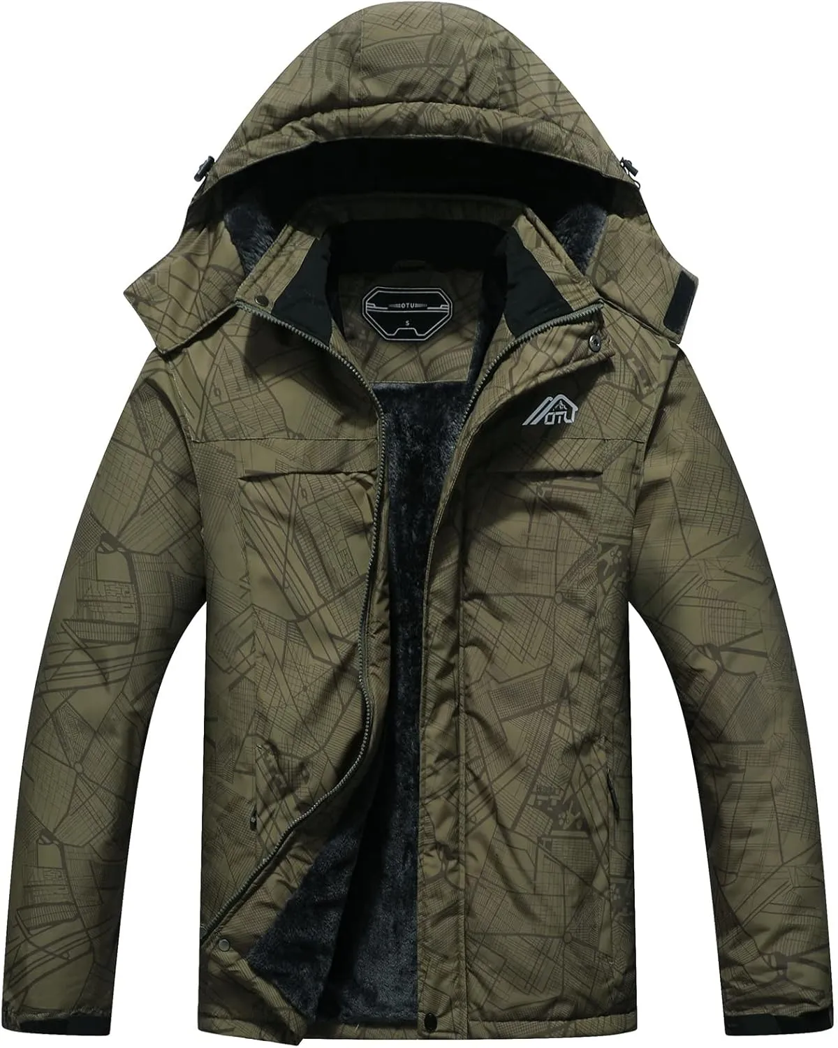 OTU Men's Waterproof Ski Jacket Snowboarding Windbreaker Warm Winter Hooded Mountain Snow Coat