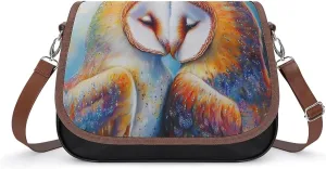Owls Couple Crossbody Bags for Women Leather Tote Bag Handbag Purse for Work Travel