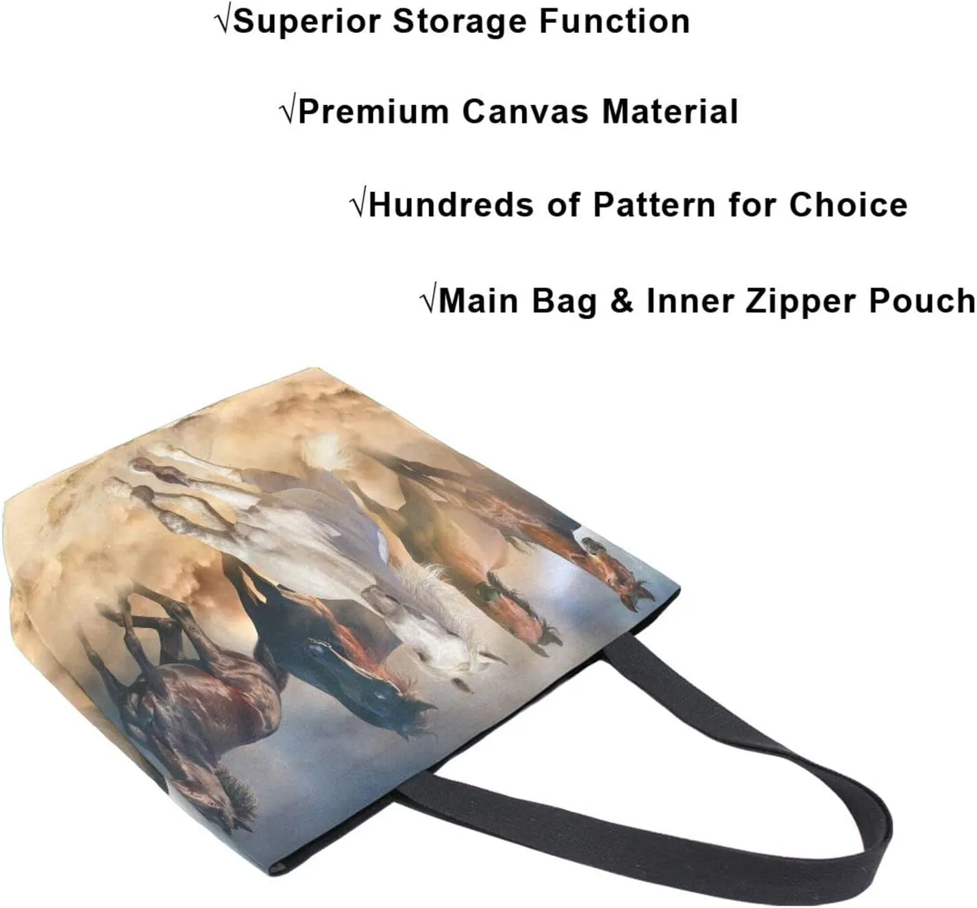 Oyihfvs Canvas Tote Grocery Bag, Women Large Shoulder Bag, Reusable Grocery Handbag