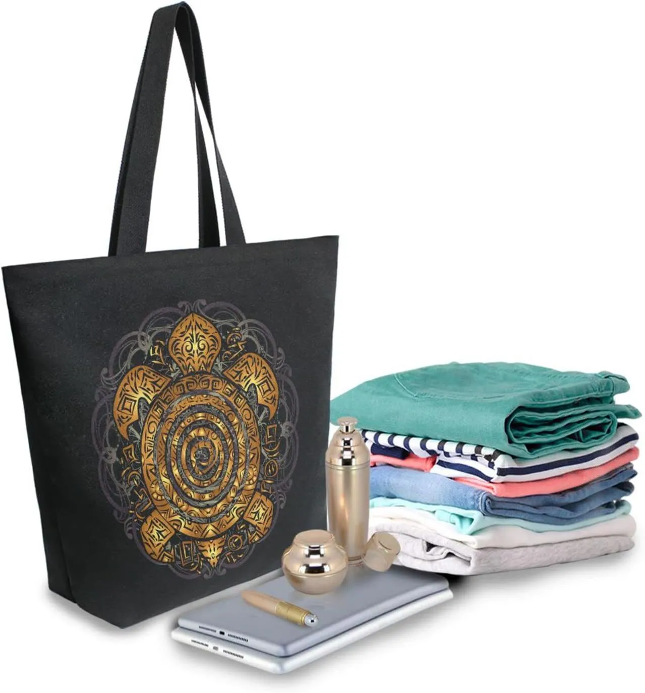 Oyihfvs Canvas Tote Grocery Bag, Women Large Shoulder Bag, Reusable Grocery Handbag