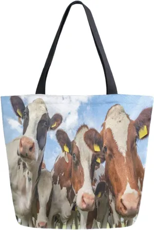 Oyihfvs Canvas Tote Grocery Bag, Women Large Shoulder Bag, Reusable Grocery Handbag