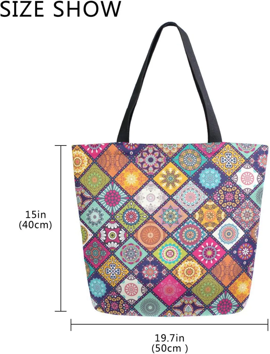 Oyihfvs Canvas Tote Grocery Bag, Women Large Shoulder Bag, Reusable Grocery Handbag