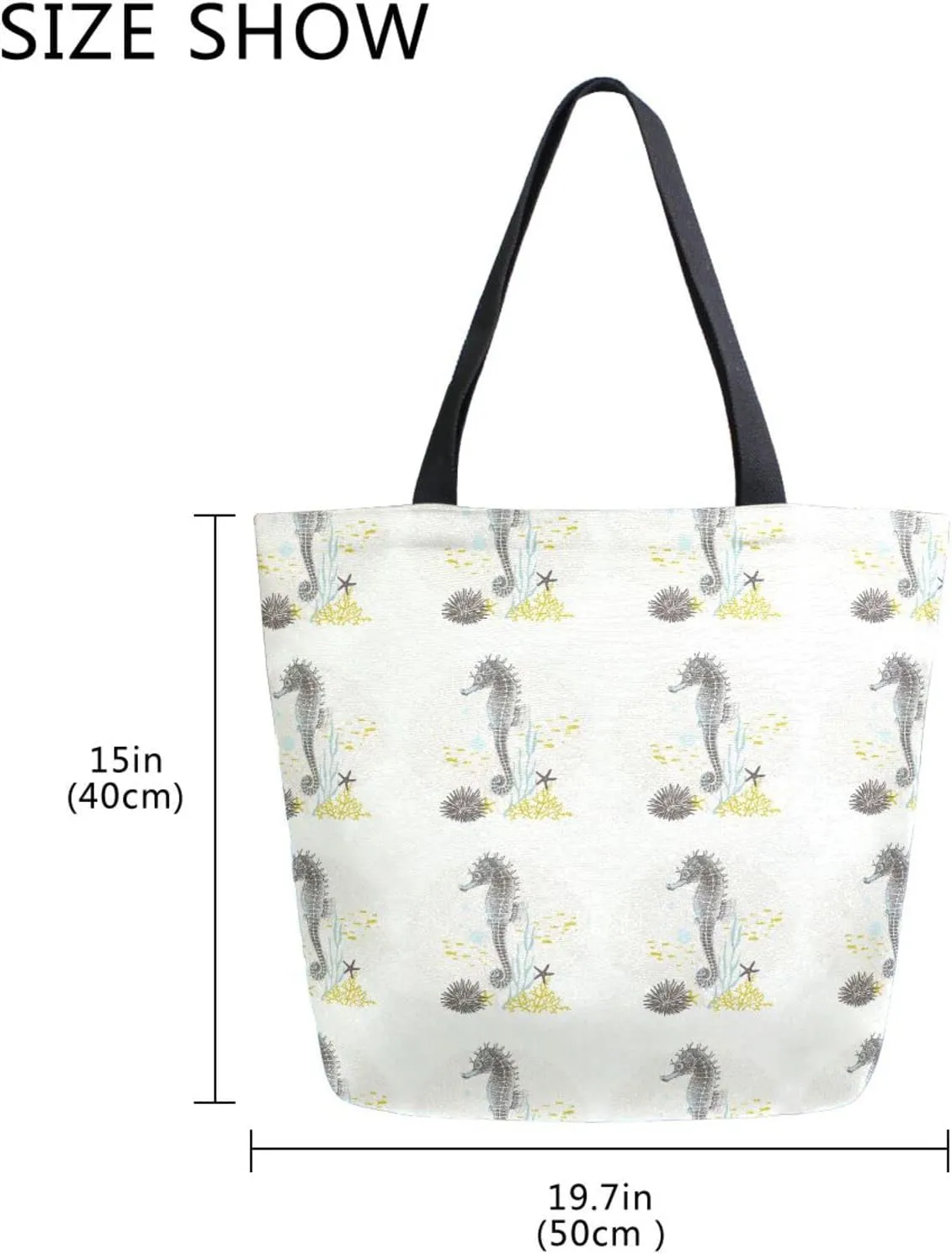 Oyihfvs Canvas Tote Grocery Bag, Women Large Shoulder Bag, Reusable Grocery Handbag