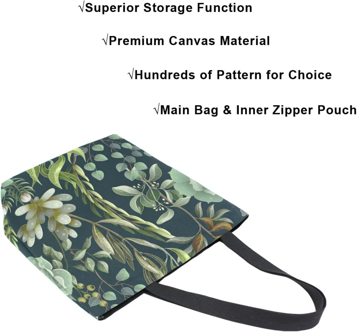 Oyihfvs Canvas Tote Grocery Bag, Women Large Shoulder Bag, Reusable Grocery Handbag