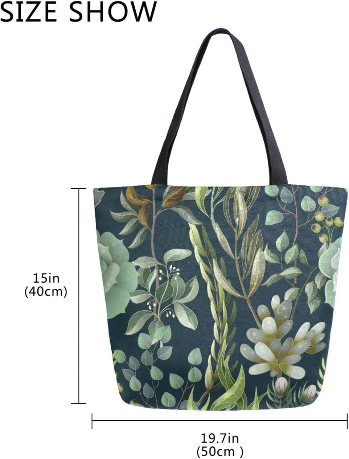 Oyihfvs Canvas Tote Grocery Bag, Women Large Shoulder Bag, Reusable Grocery Handbag