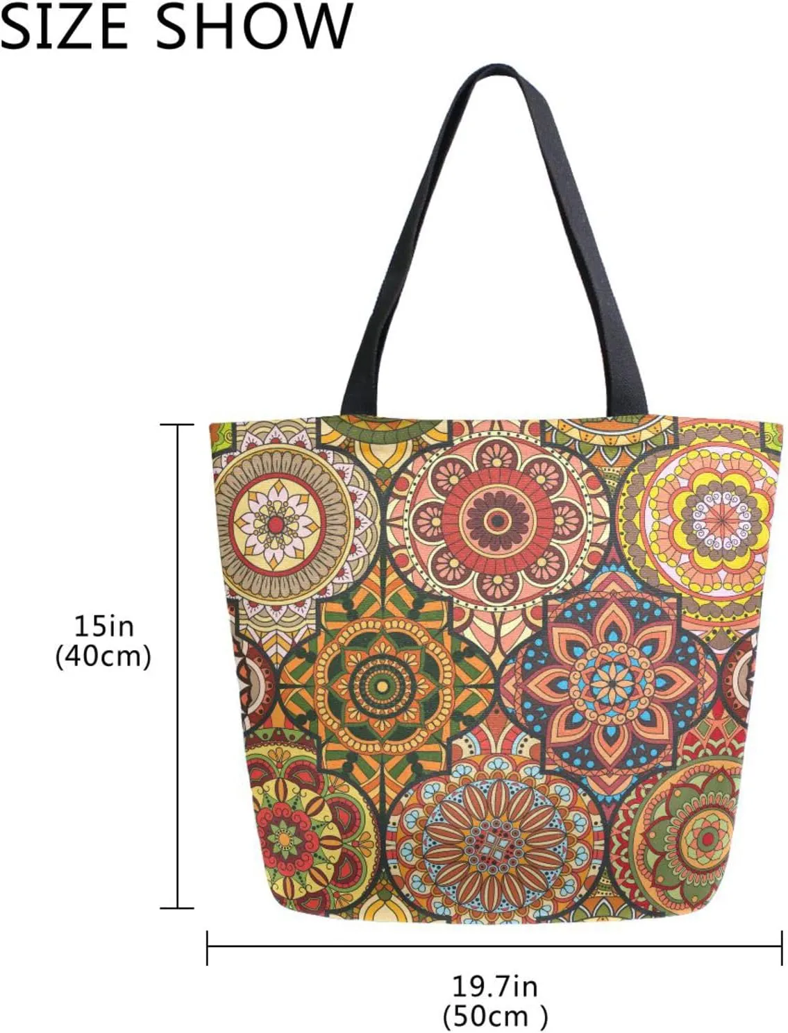 Oyihfvs Canvas Tote Grocery Bag, Women Large Shoulder Bag, Reusable Grocery Handbag