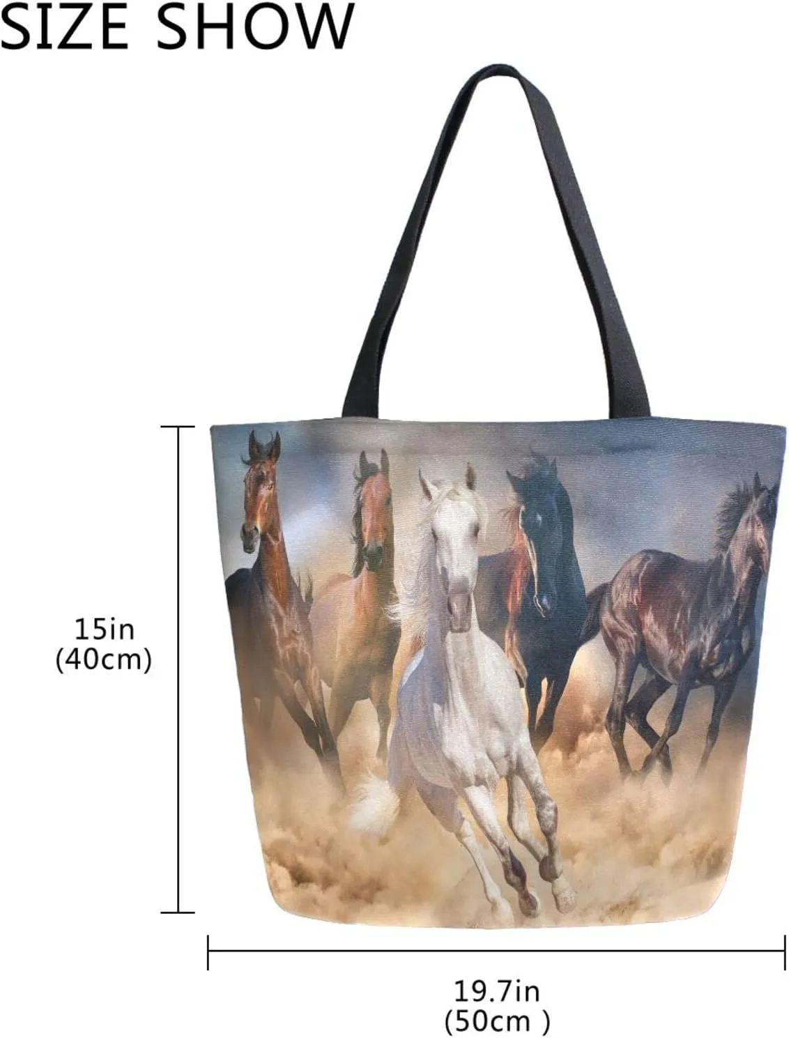 Oyihfvs Canvas Tote Grocery Bag, Women Large Shoulder Bag, Reusable Grocery Handbag