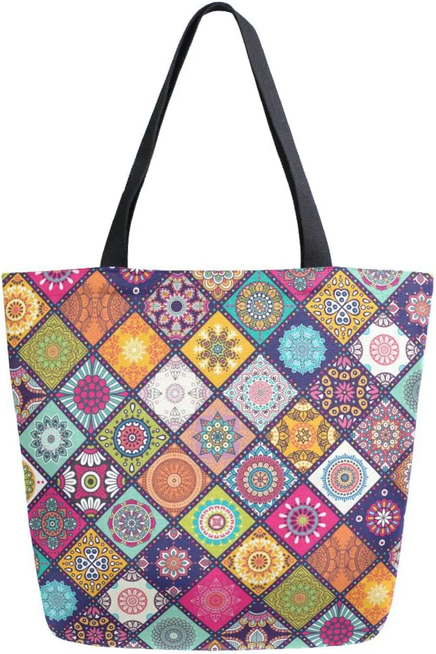 Oyihfvs Canvas Tote Grocery Bag, Women Large Shoulder Bag, Reusable Grocery Handbag