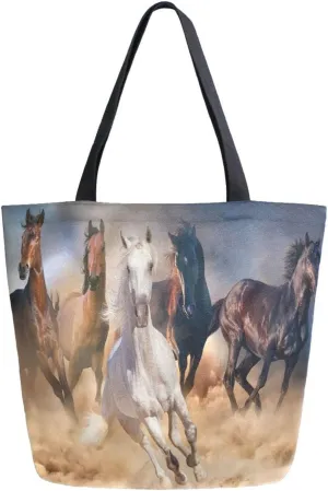 Oyihfvs Canvas Tote Grocery Bag, Women Large Shoulder Bag, Reusable Grocery Handbag