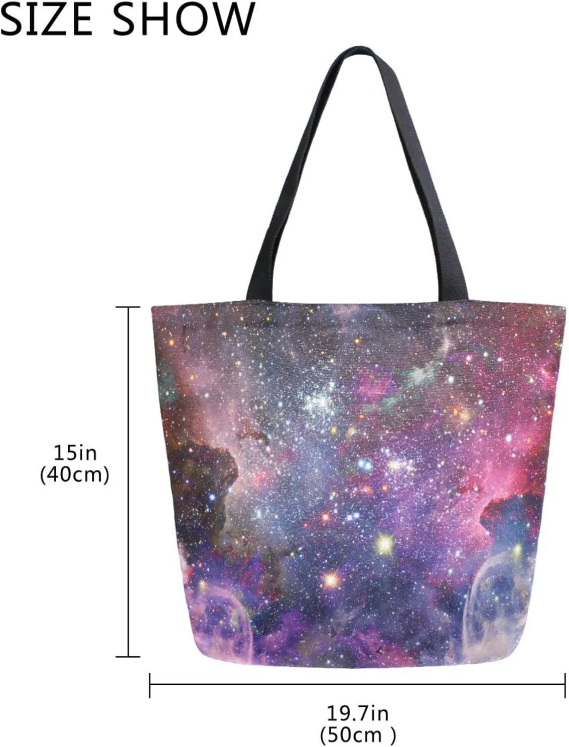 Oyihfvs Canvas Tote Grocery Bag, Women Large Shoulder Bag, Reusable Grocery Handbag