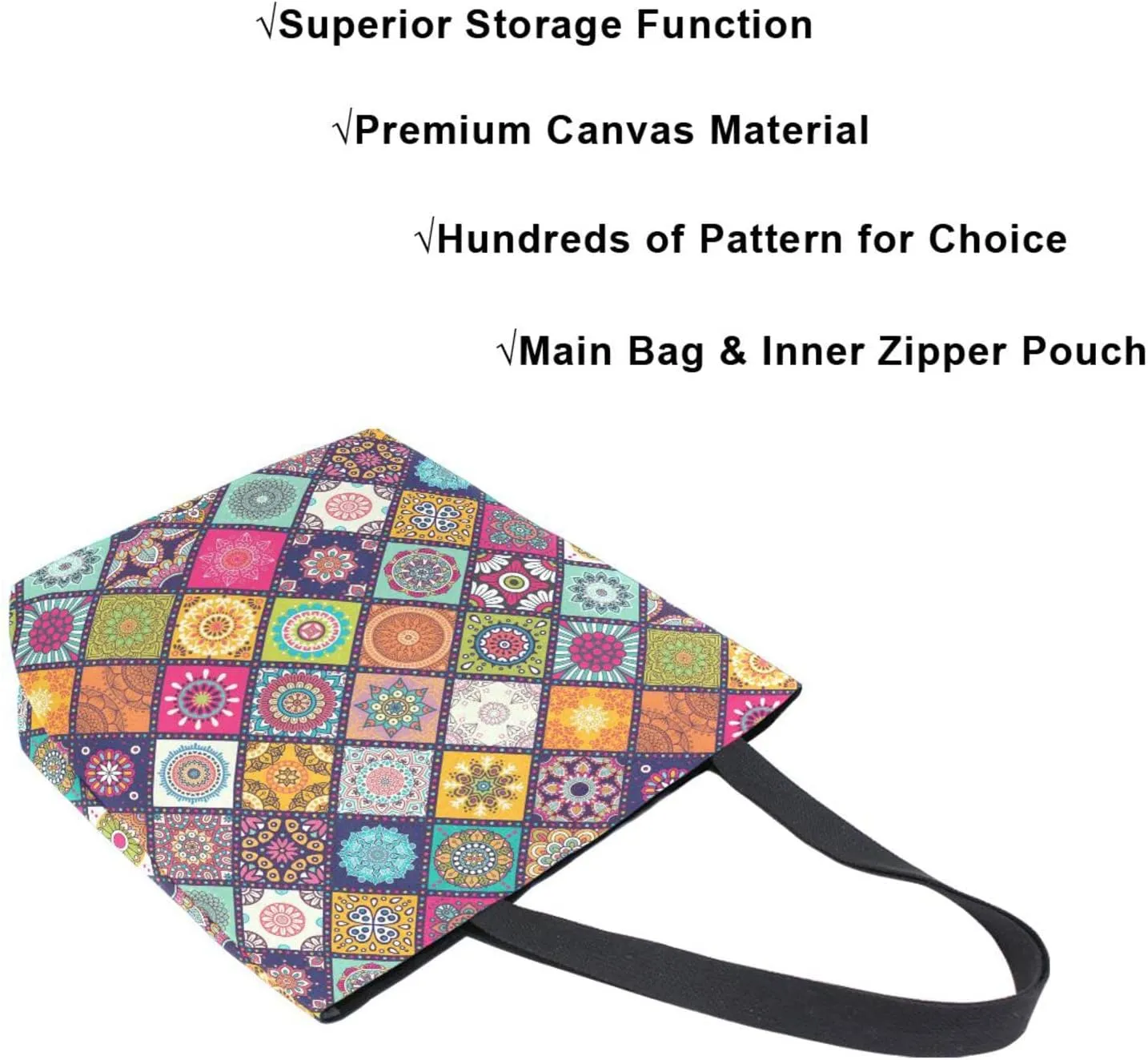 Oyihfvs Canvas Tote Grocery Bag, Women Large Shoulder Bag, Reusable Grocery Handbag