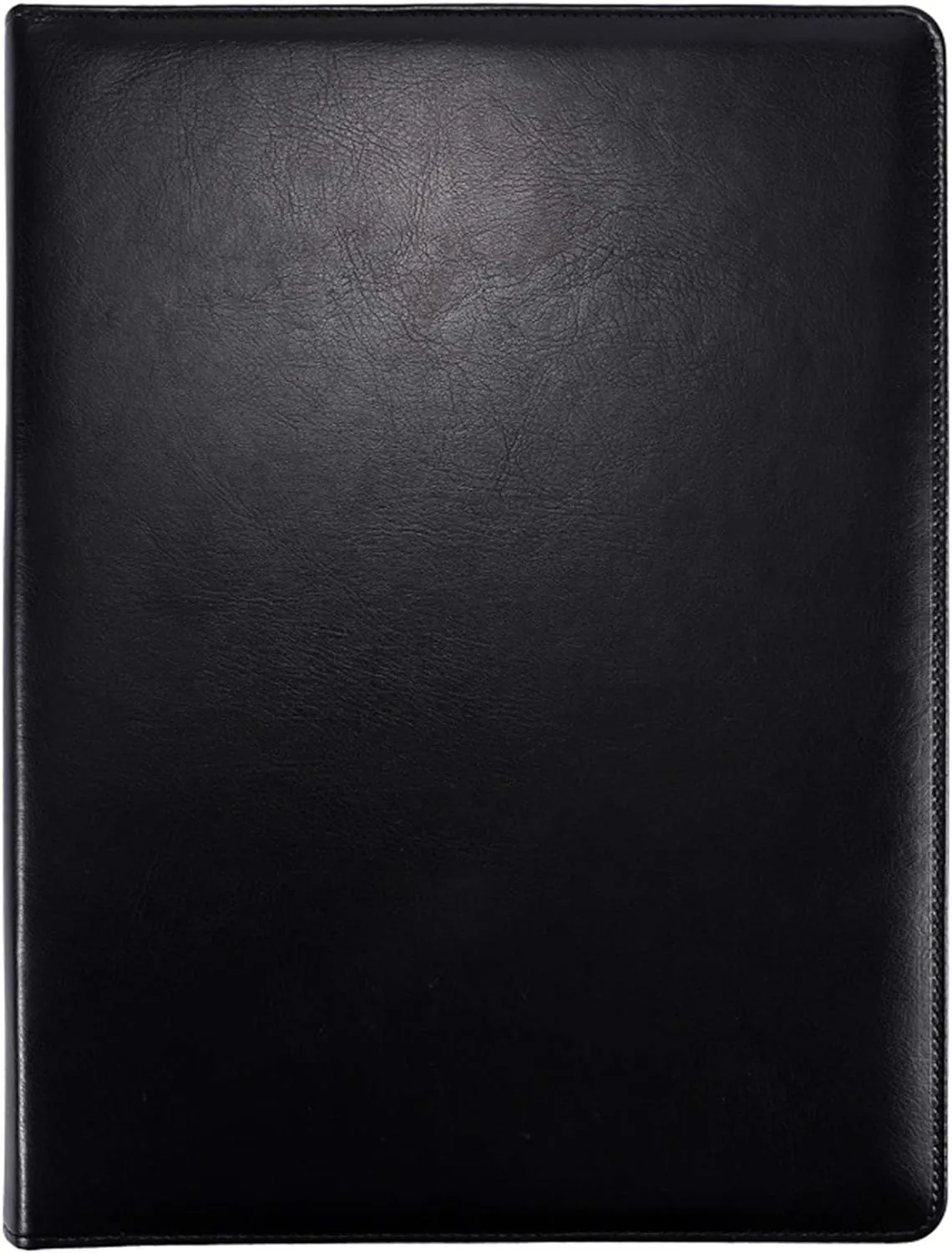 Padfolio/Portfolio Folder Clipboard,Resume/Interview Document Organizer & Business Card Holder Slot/Letter/A4 Size Writing Pad Holder,Faux Leather Office Conference Notepad Clip Boards, Black
