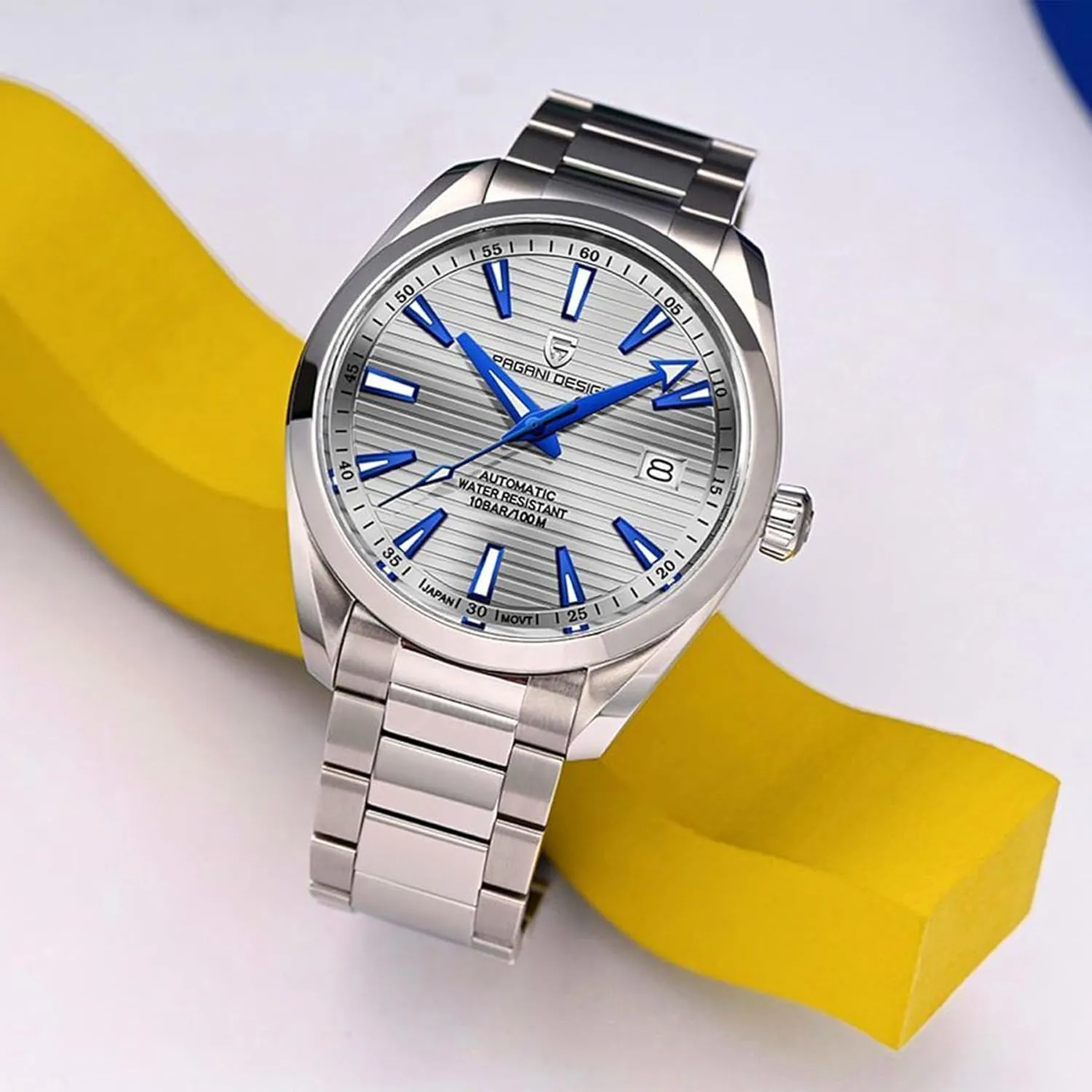 Pagani Design Men Automatic Watch Japan NH35 Movement Sapphire Glass Stainless Steel Bracelet 100 Meter Waterproof Sports Watch…