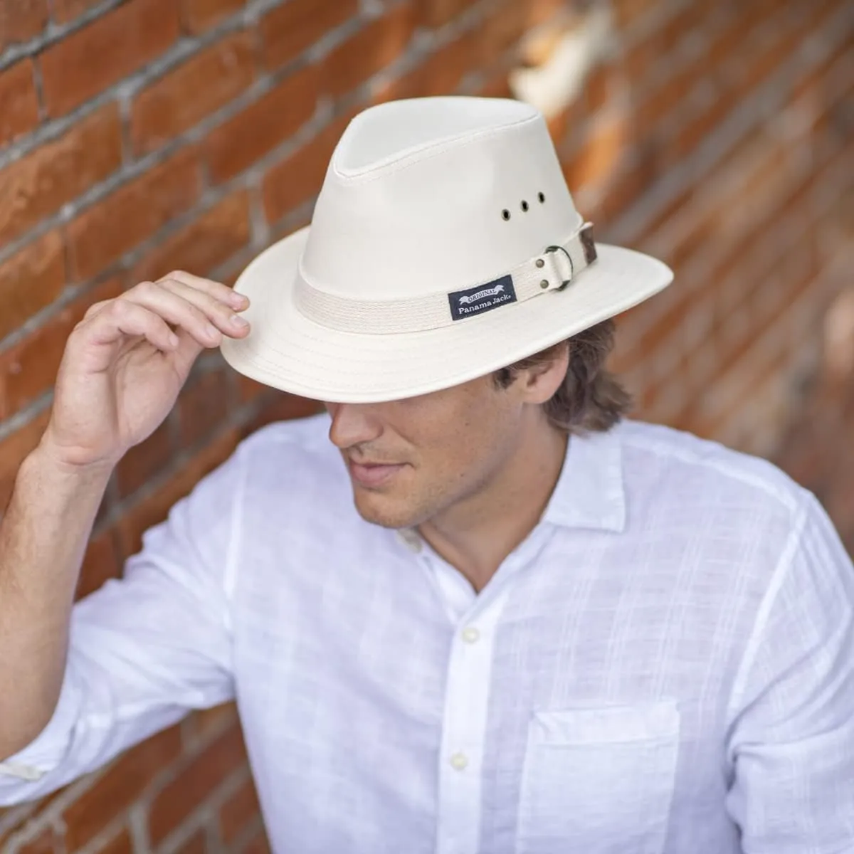 Panama Jack Original Canvas Safari Men's Sun Hat, 2 1/2" Brim, UPF (SPF) 50  Sunhat Protection