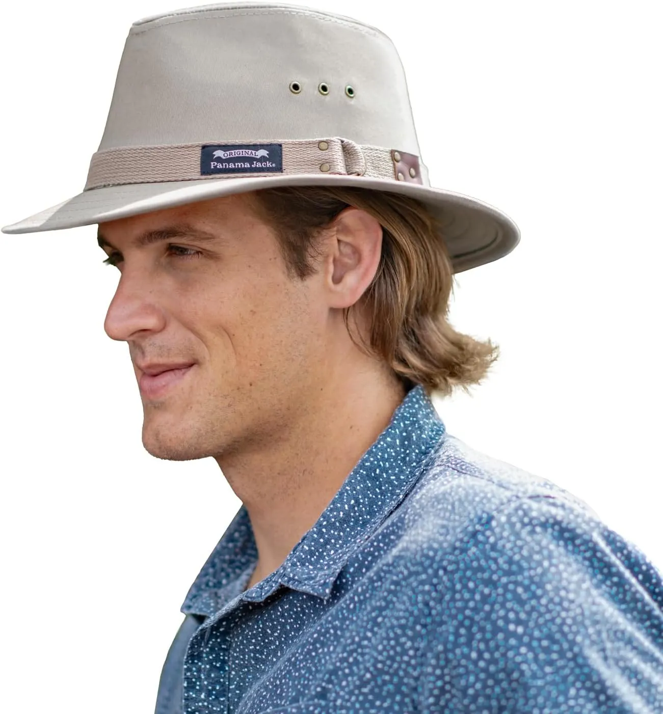 Panama Jack Original Canvas Safari Men's Sun Hat, 2 1/2" Brim, UPF (SPF) 50  Sunhat Protection