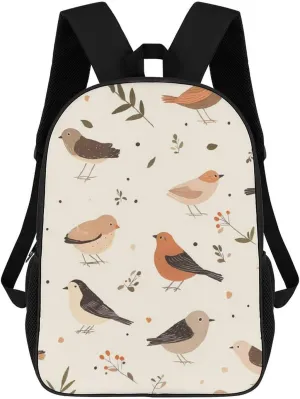 Pastoral Sparrow Birds Fashion Backpack 17 Inches Daypack Unisex Laptop Bag for Travel Business Work