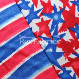 Patriotic Stars & Stripes - Printed Nylon Spandex