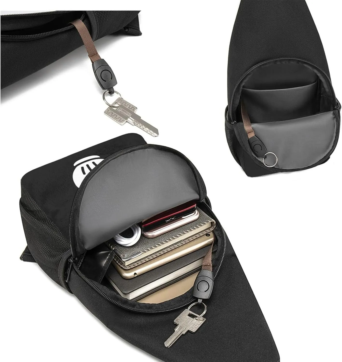 Peace Gestures Peace Sign Unisex Chest Bag Lightweight Crossbody Shoulder Bag Travel Pocket Black