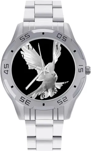 Peace Pigeon Simple Stainless Steel Band Business Watch Dress Wrist Unique Luxury Work Casual Waterproof Watches