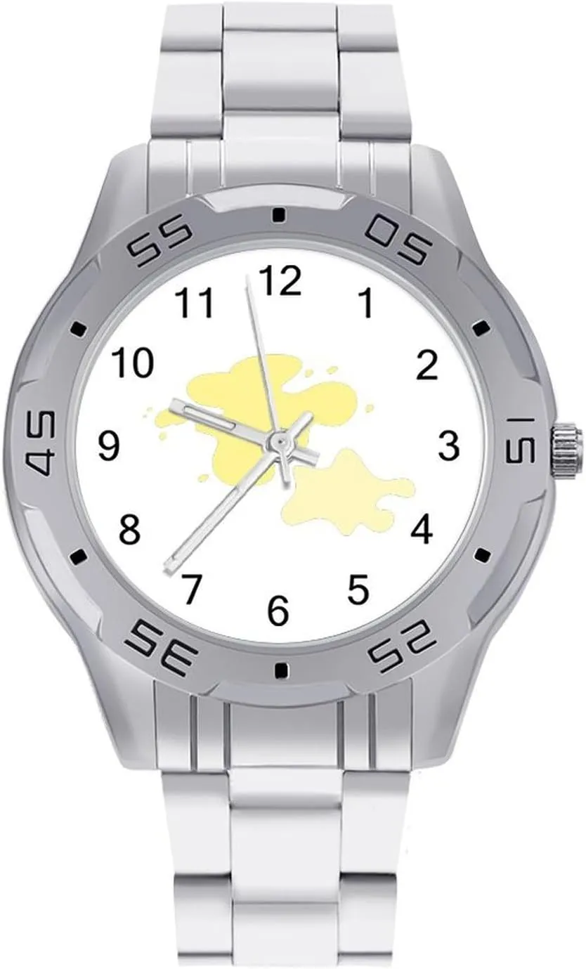 Pee Yellow Urine Simple Stainless Steel Band Business Watch Dress Wrist Unique Luxury Work Casual Waterproof Watches