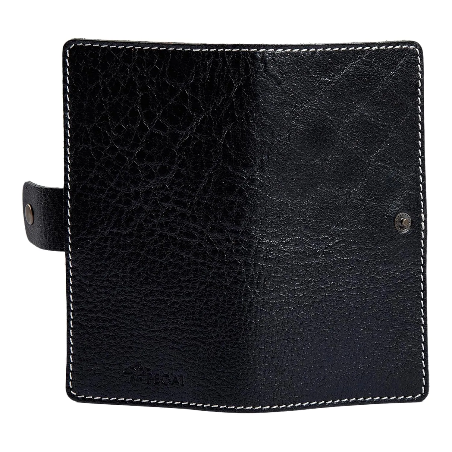 PEGAI Handmade Personalized Leather Checkbook Covers For Personal Checkbook | 100% Distressed Leather Checkbook Cover & Wallet | Business Checkbook Cover | Clark (Phokion Black)