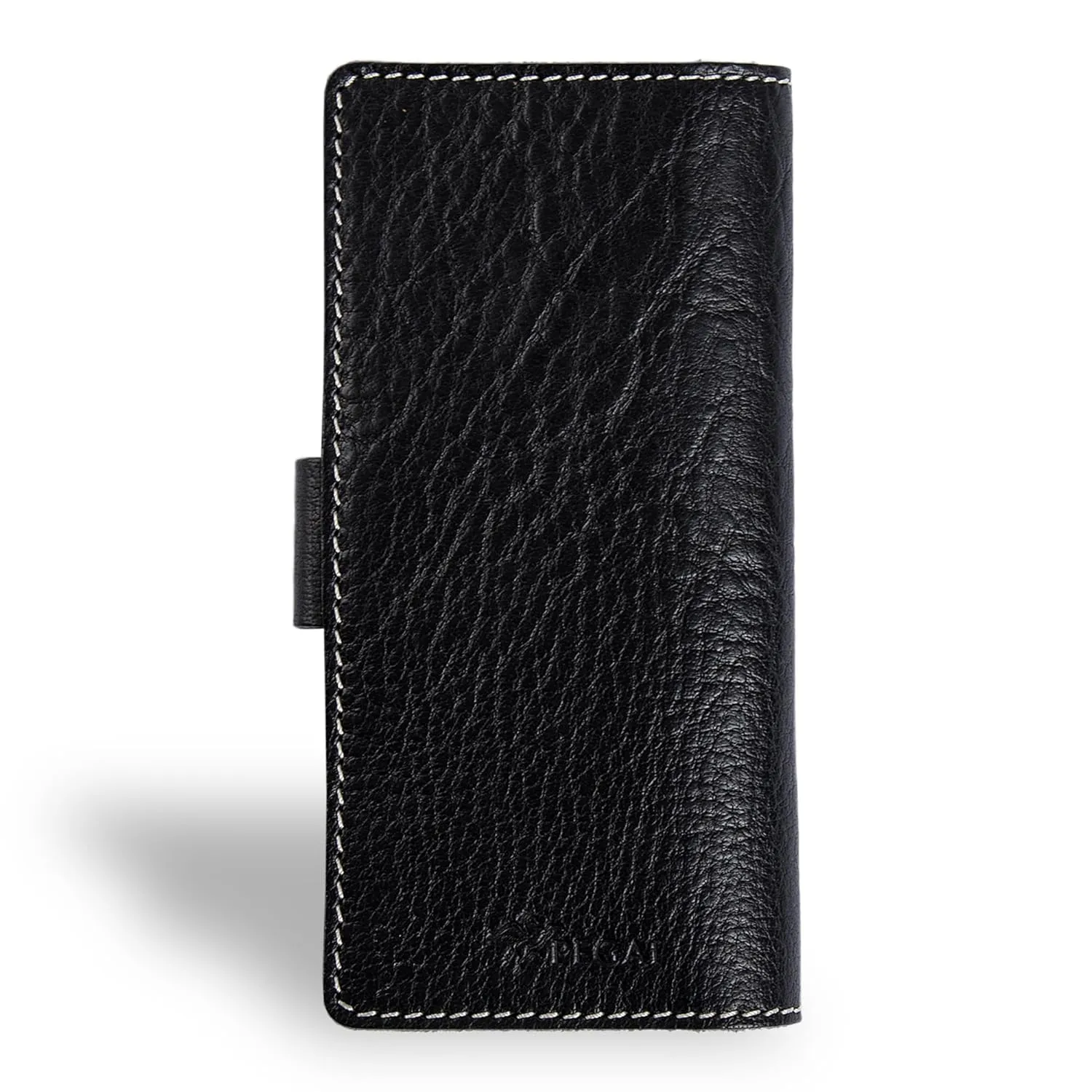 PEGAI Handmade Personalized Leather Checkbook Covers For Personal Checkbook | 100% Distressed Leather Checkbook Cover & Wallet | Business Checkbook Cover | Clark (Phokion Black)