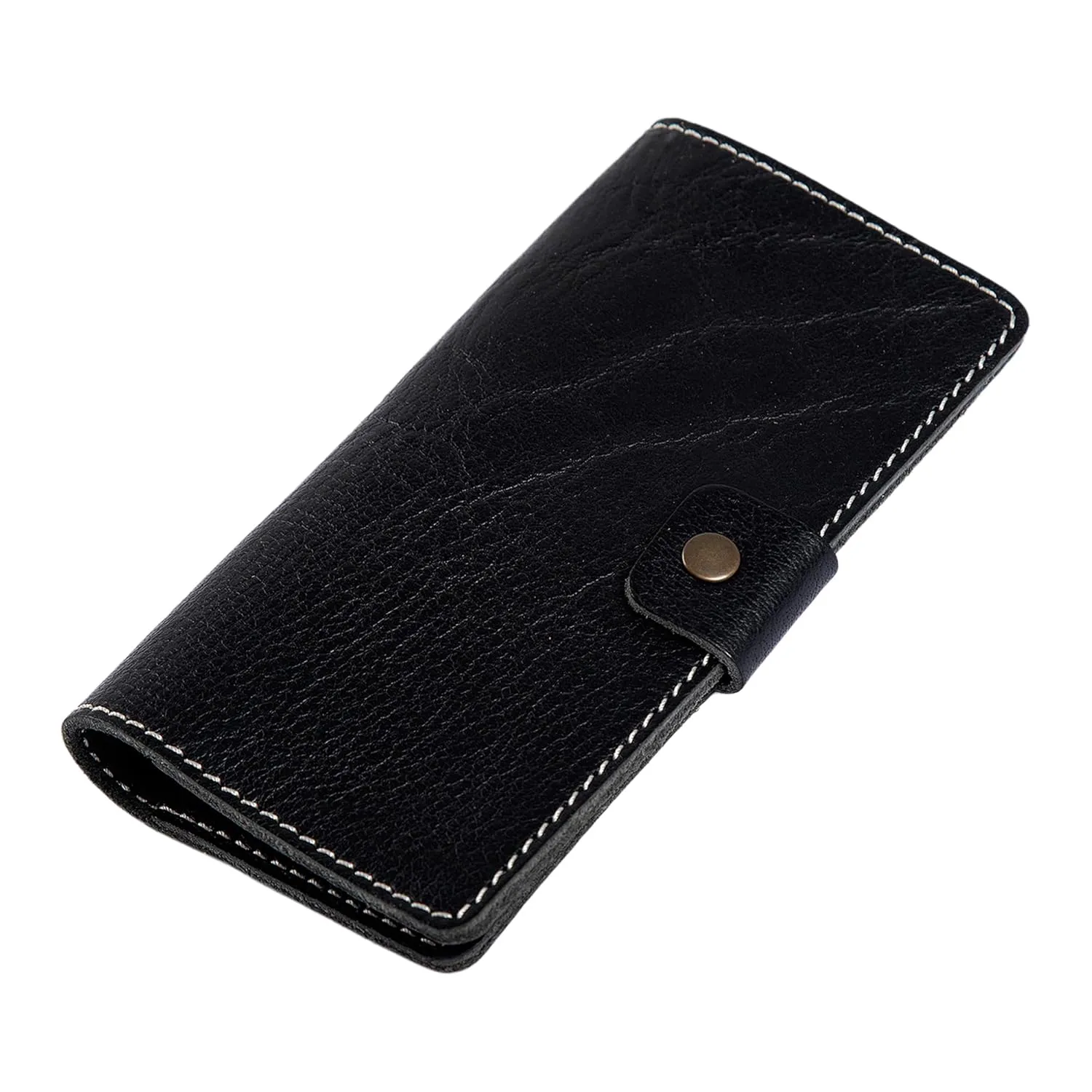 PEGAI Handmade Personalized Leather Checkbook Covers For Personal Checkbook | 100% Distressed Leather Checkbook Cover & Wallet | Business Checkbook Cover | Clark (Phokion Black)