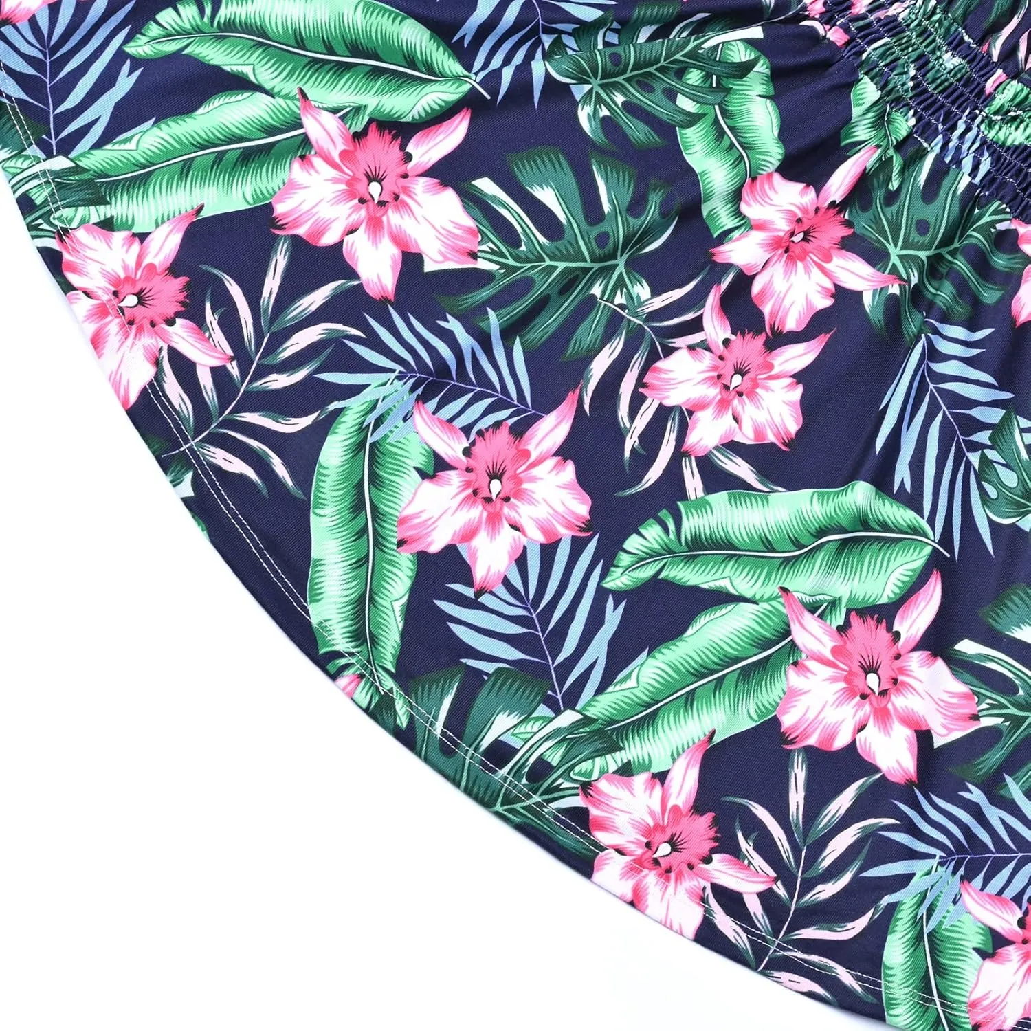Perfashion Girls Summer Dresses Printed Casual Loose Sundress Smocked Waist Roll-Sleeve