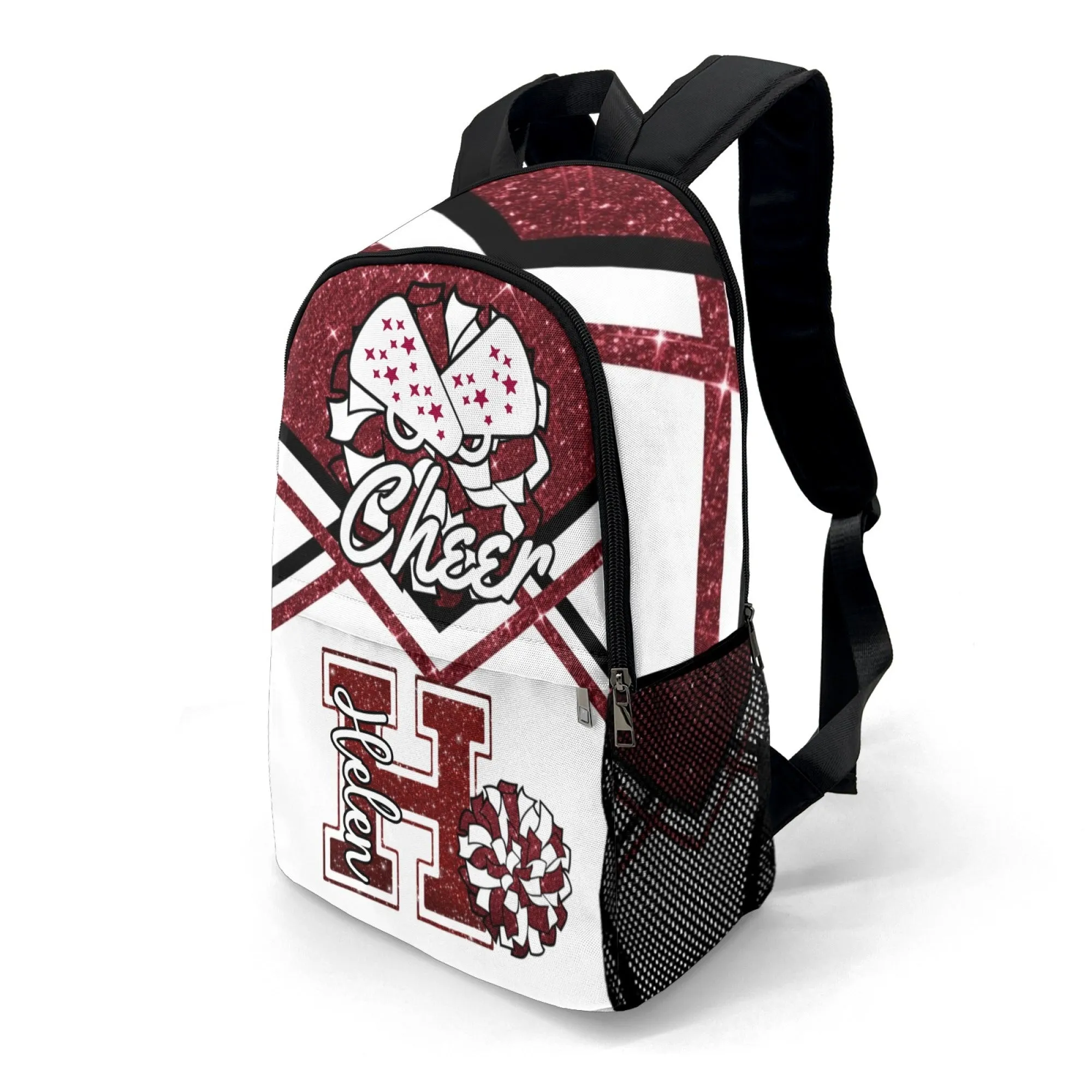Personalized Cheer Cheerleader Black Green Blue Gold Grey Purple Rose Red All Over Print Casual Name Backpack