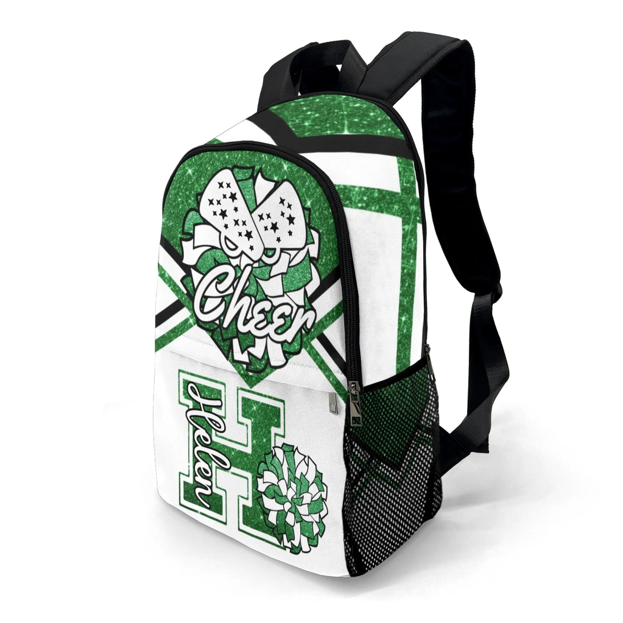Personalized Cheer Cheerleader Black Green Blue Gold Grey Purple Rose Red All Over Print Casual Name Backpack