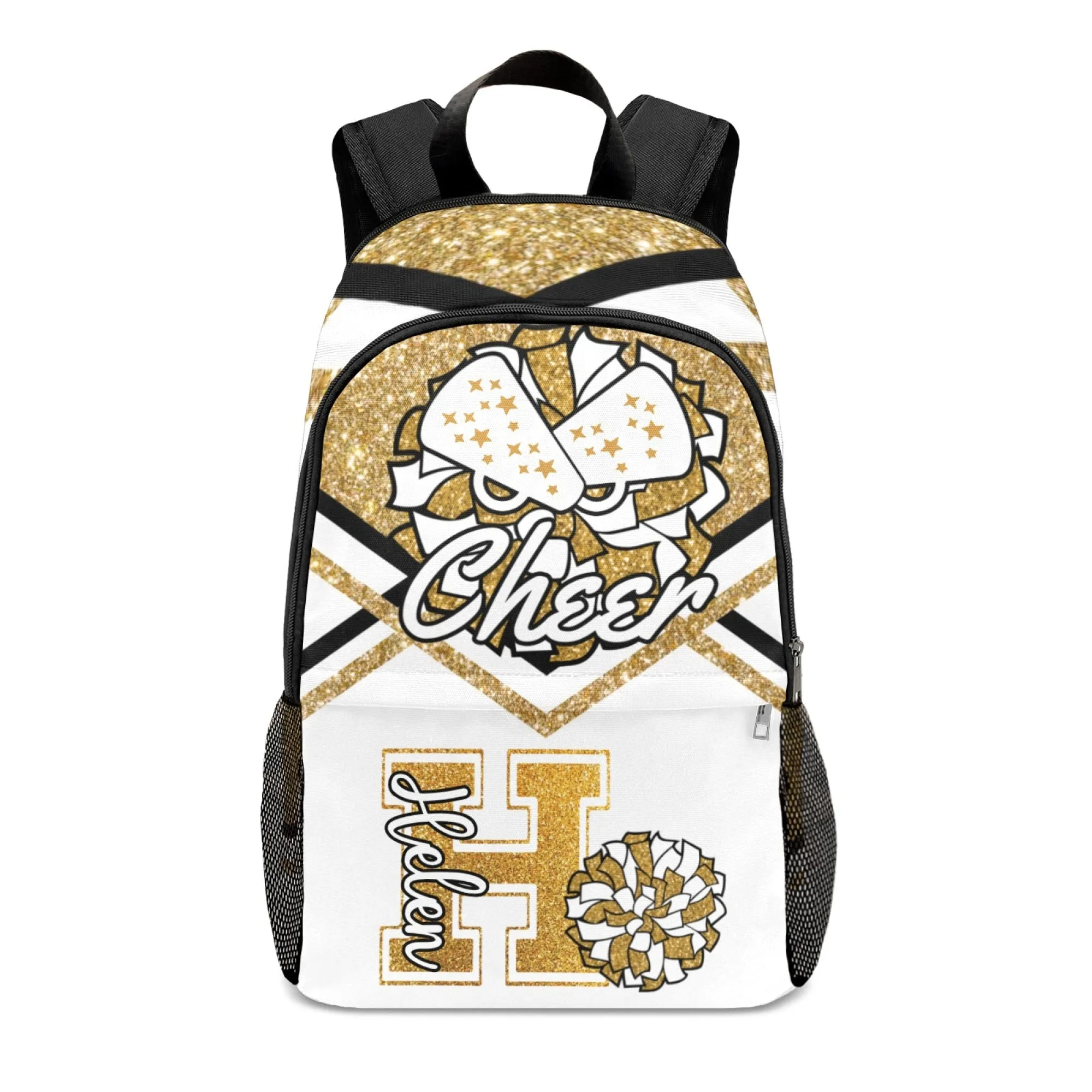 Personalized Cheer Cheerleader Black Green Blue Gold Grey Purple Rose Red All Over Print Casual Name Backpack