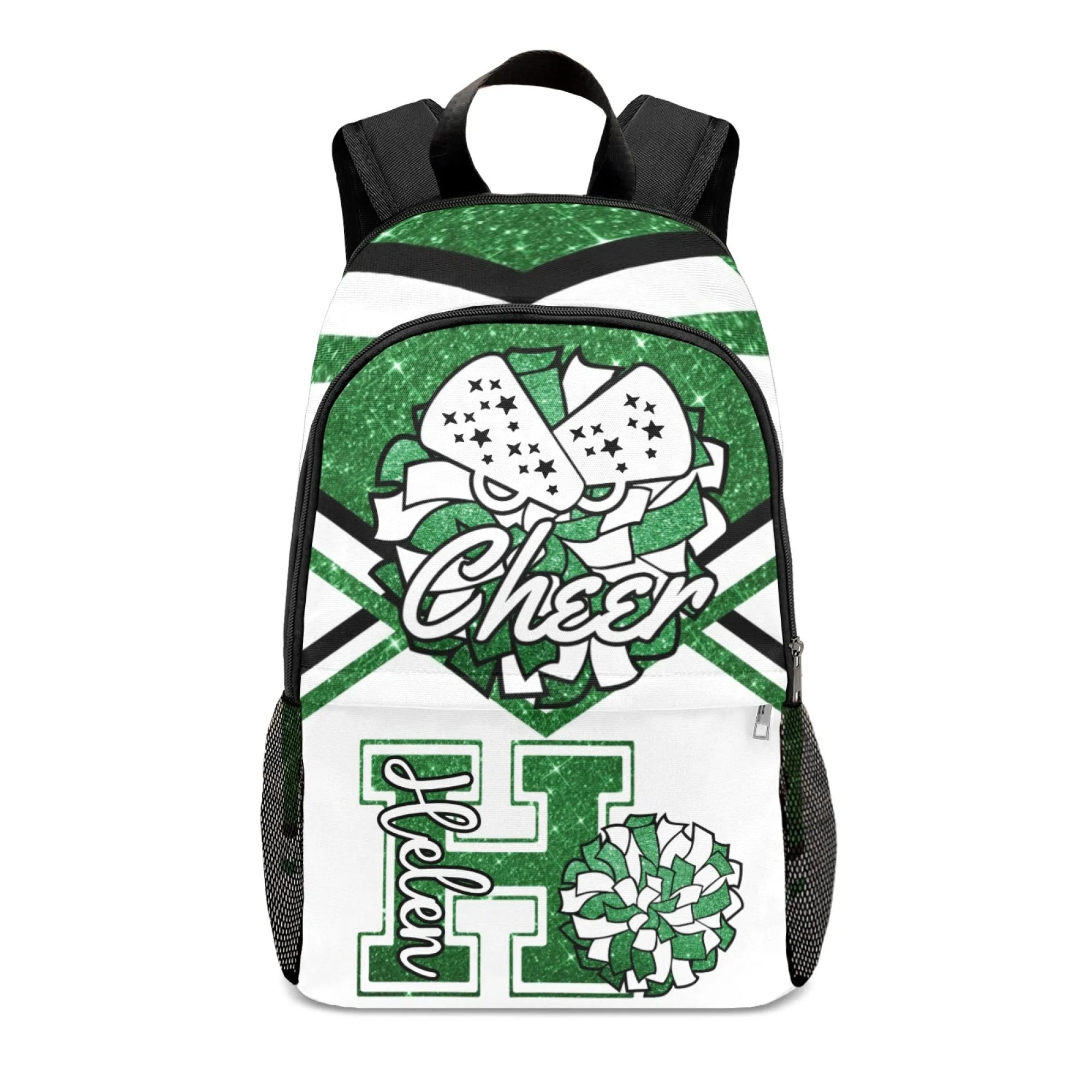 Personalized Cheer Cheerleader Black Green Blue Gold Grey Purple Rose Red All Over Print Casual Name Backpack